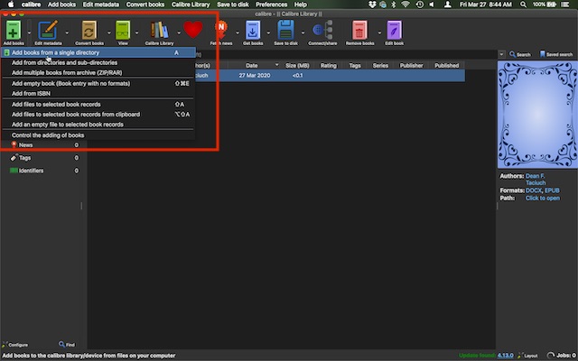 Add Book to Calibre