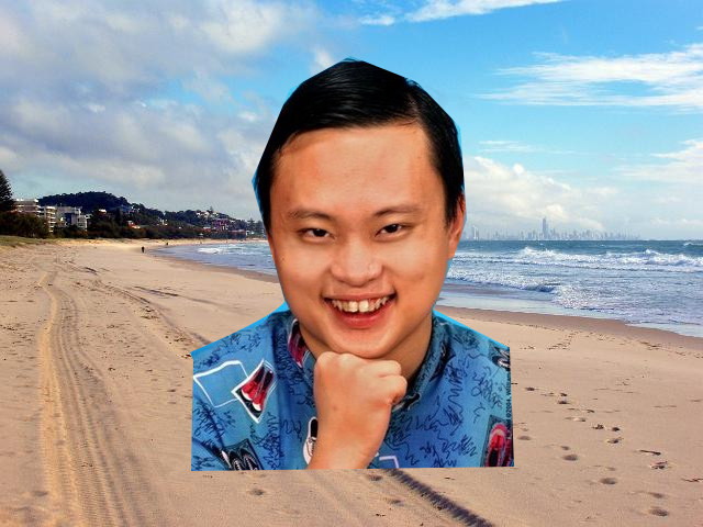 William Hung at the beach