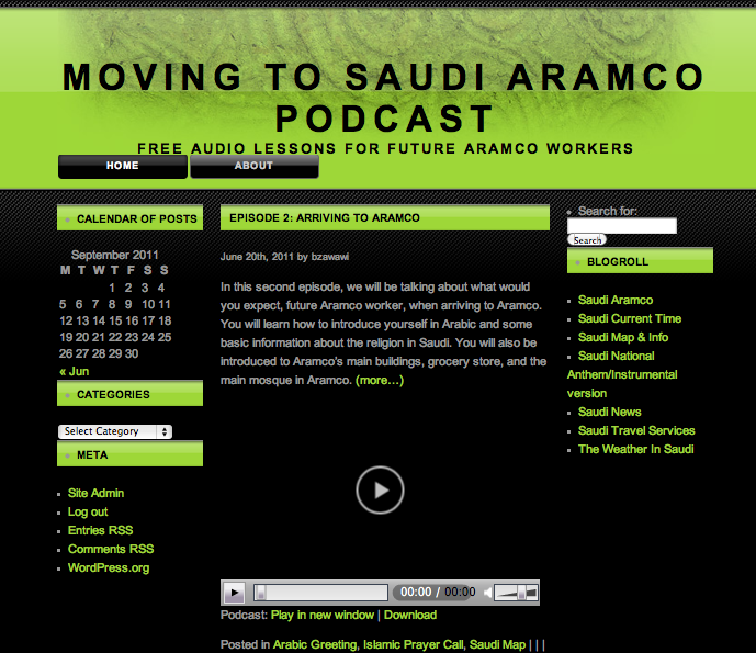 podcast learning environment through WordPress