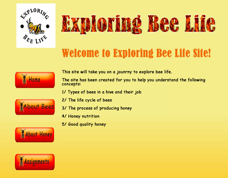 Beelife educational site for elementary levels