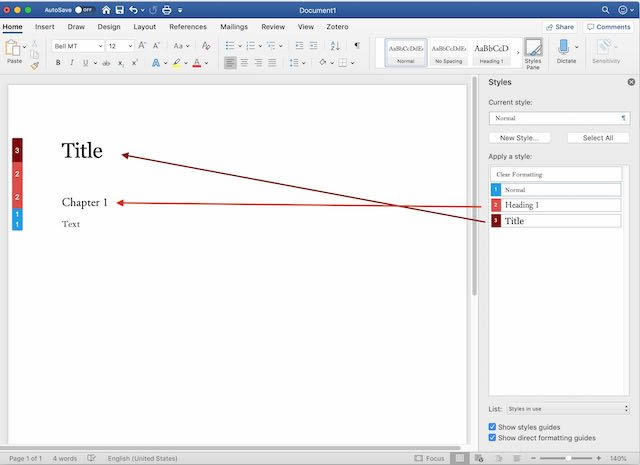 Style Pane in Word