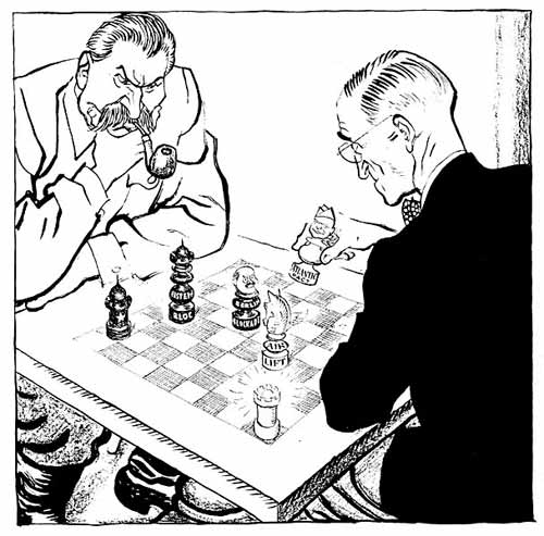 Stalin and Truman Play Chess