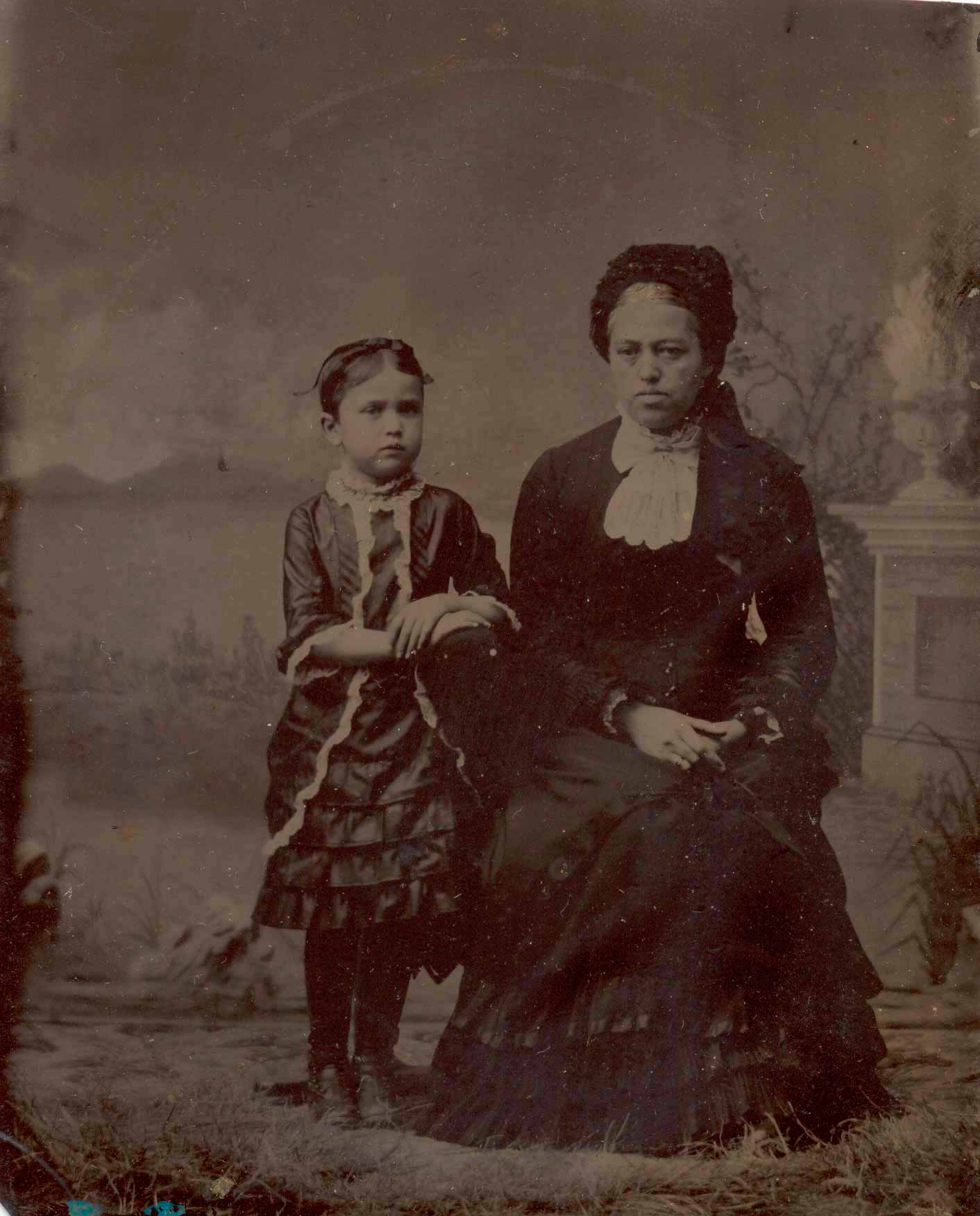 Mother & Daughter Mourning Portrait, circa 1880