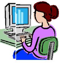  a girl on a computer