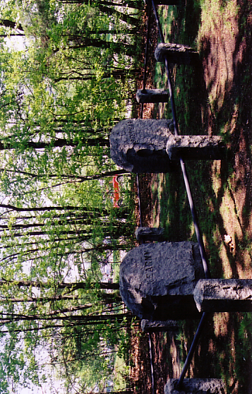 Stone Markers with Truck
