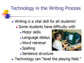 Slide identifying some of the difficulties students have with writing