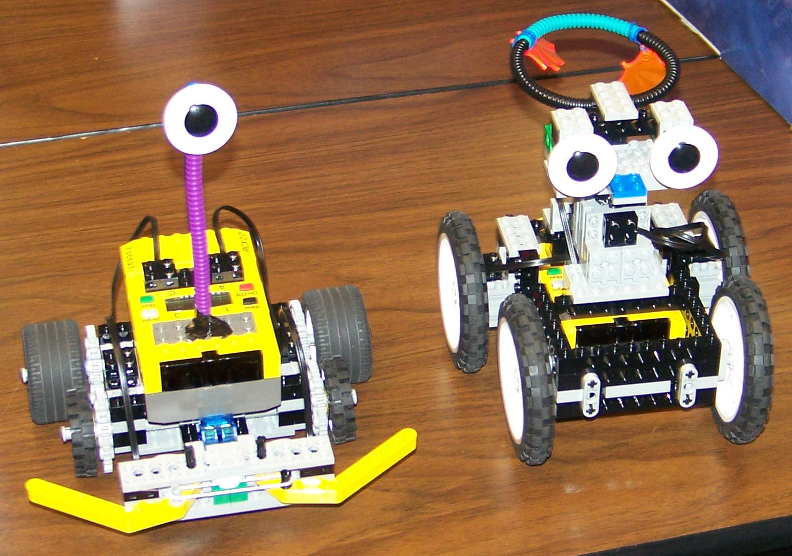 2 Motorized robots built from legos
