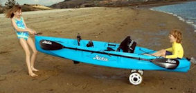 kayak with wheels and peddles