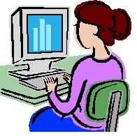 a girl on a computer