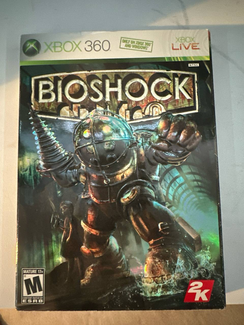 Picture of my own copy of BioShock Xbox 360. Taken by Abyan Ahmed, 4 Apr. 2025. iPhone 14 Pro. © Abyan Ahmed, 2025. CC BY-NC 4.0.