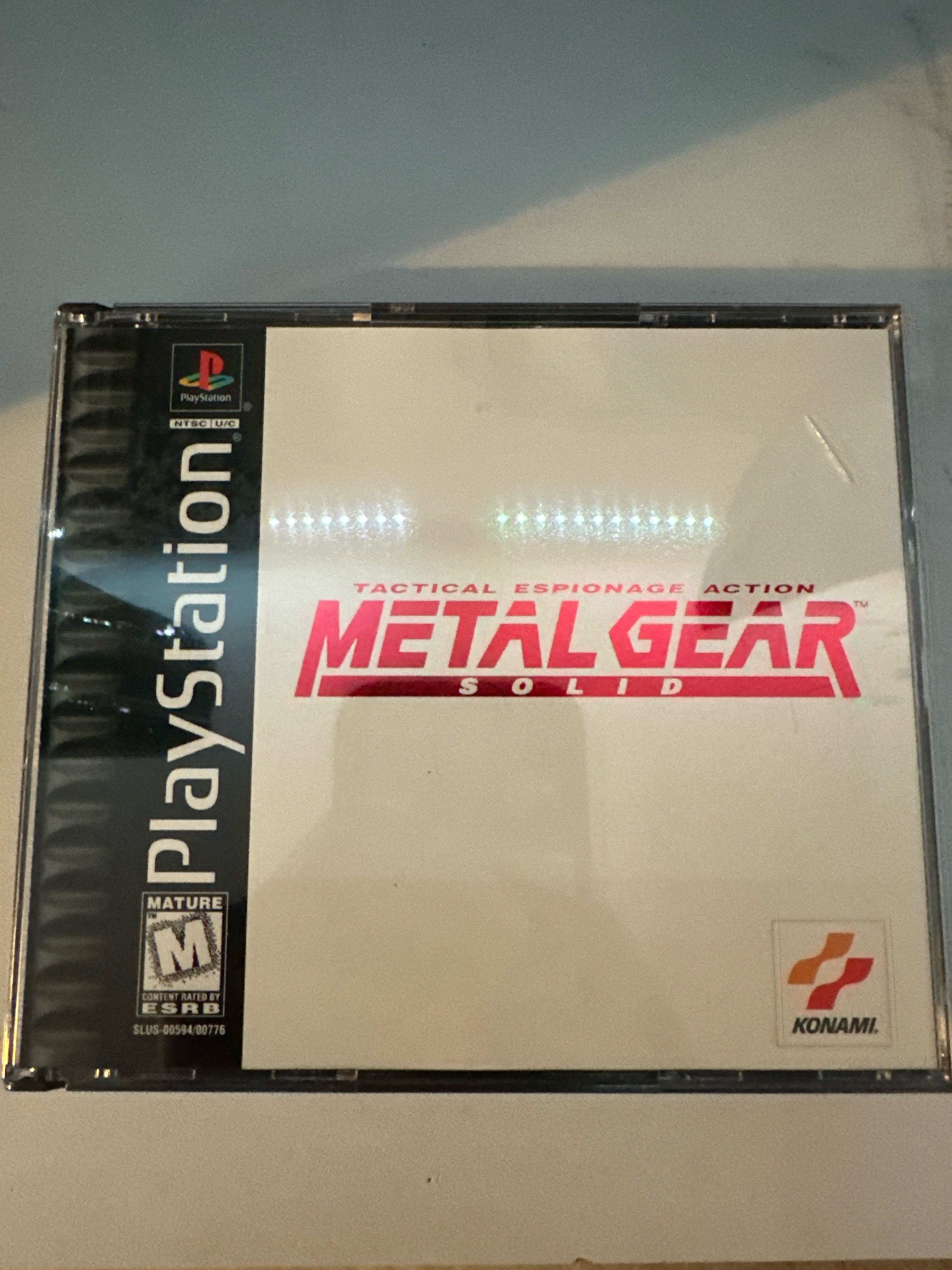 Picture of my own copy of Metal Gear PsOne. Taken by Abyan Ahmed, 4 Apr. 2025. iPhone 14 Pro. © Abyan Ahmed, 2025. CC BY-NC 4.0.