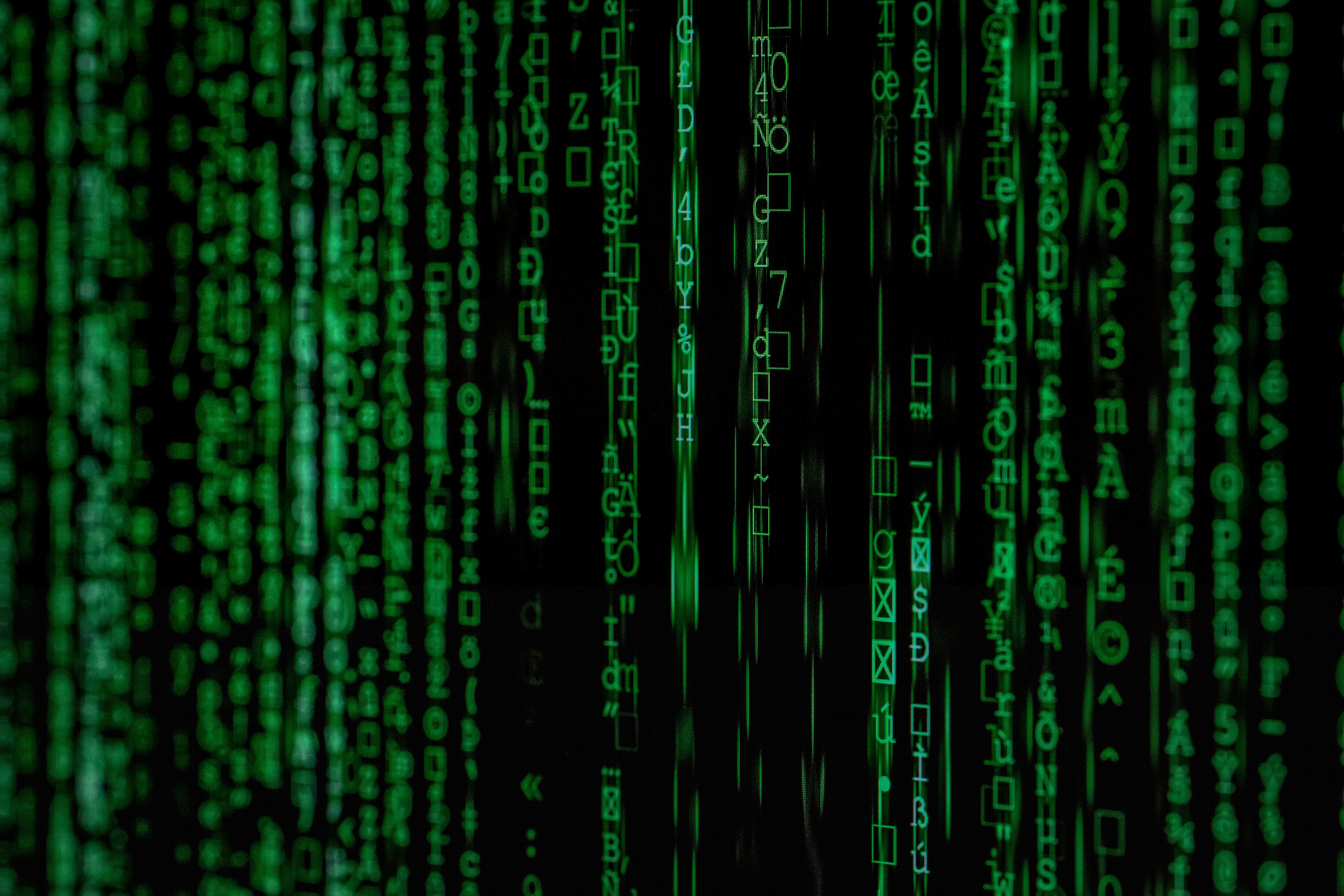 Image showing a green matrix text