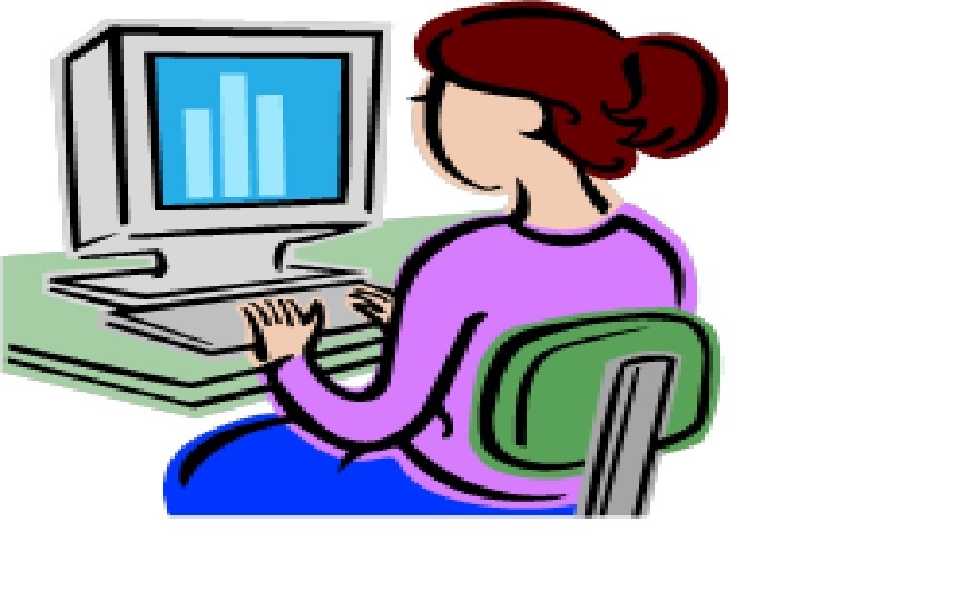 a girl on a computer