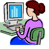 a girl on a computer