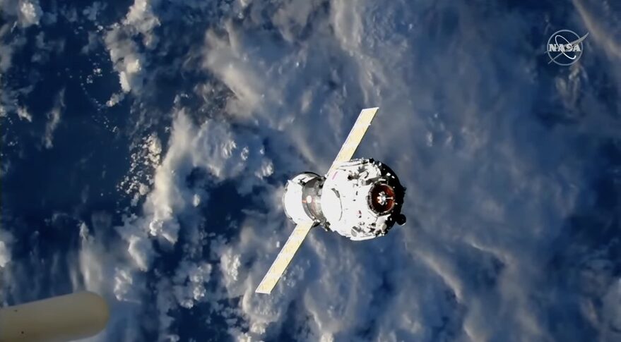 Russian satellite moves to dock with I.S.S.