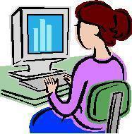 a girl on a computer