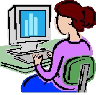 a girl on a computer