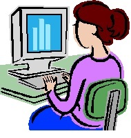 a girl on a computer
