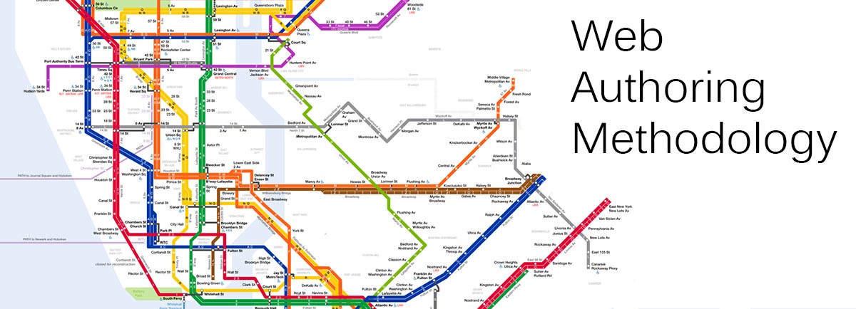 Header with subway map pattern