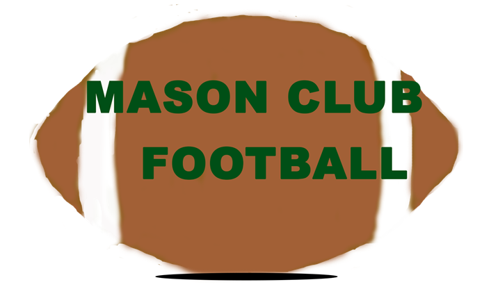 Mason Club Football logo created by Edwin. A football with Mason Club Football in the middle.