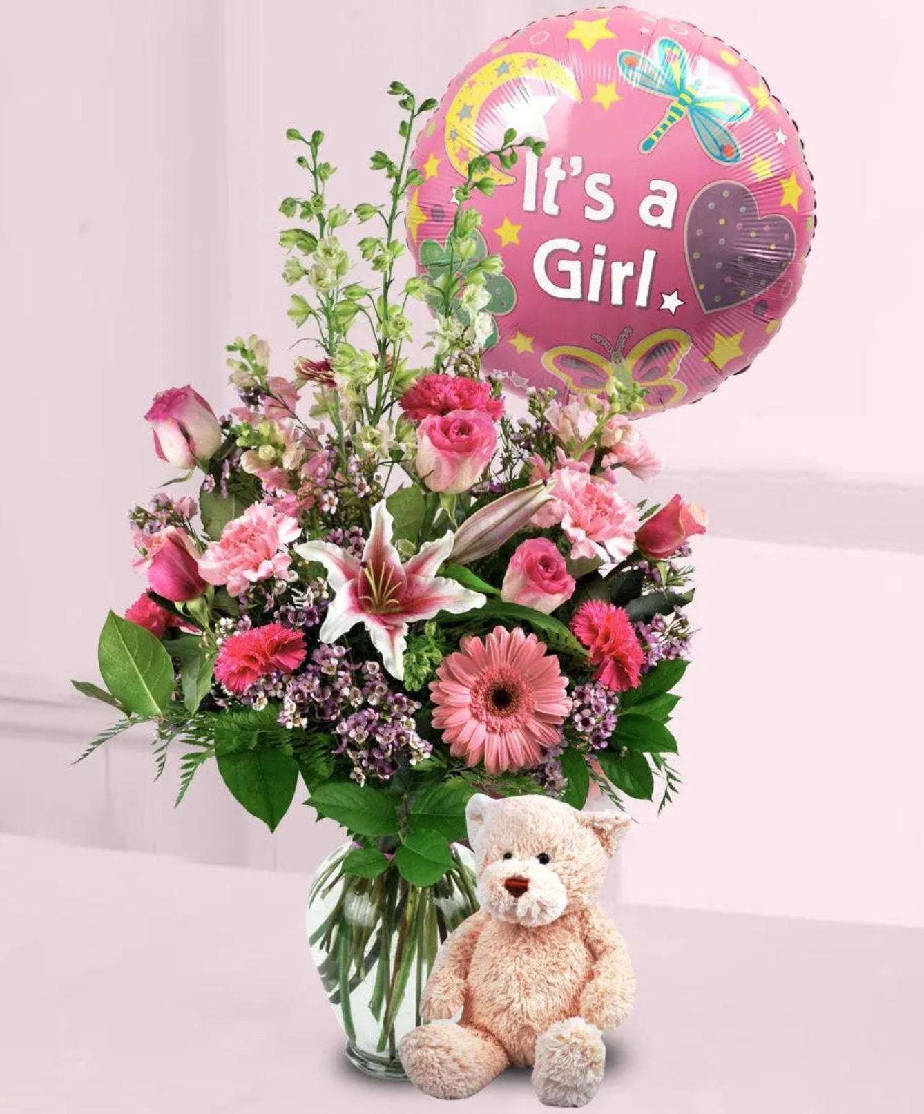 New baby girl-Baby Girl Bouquet With Balloons. (n.d.). [Photograph]. Broderick’s Flowers. https://brodericks.net/bergenfield-brodericks-flowers/baby-girl-bouquet-with-balloons.html