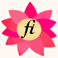 Logo; a flower with shades of pink