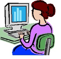 a girl on a computer
