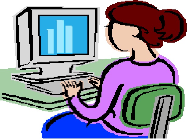 A girl on a computer