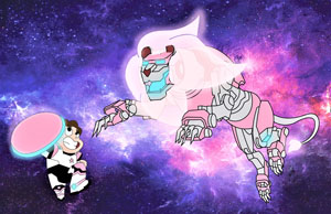 An image of Steven Universe as a pink paladin