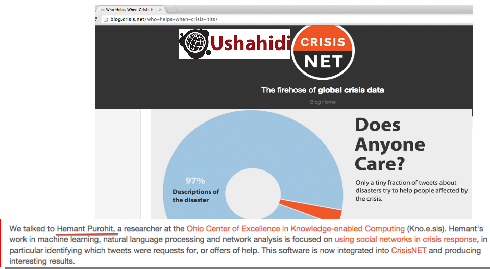 Application of research for Ushahidi CrisisNET