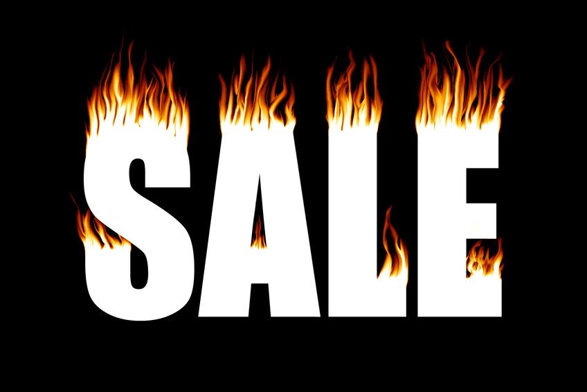 flaming sale banner