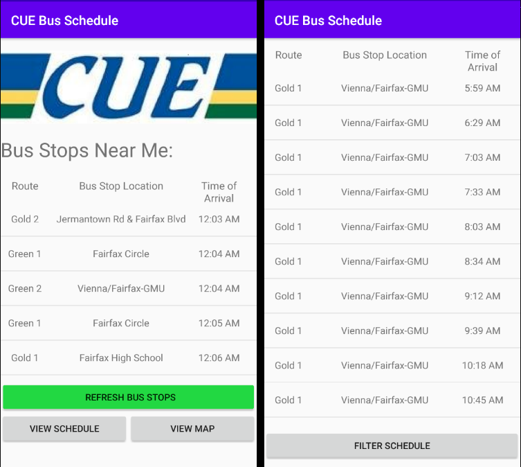 Cue Bus Schedule 1