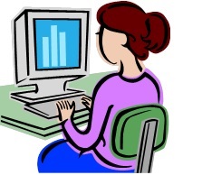 a girl on a computer
