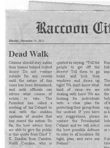 Dead Walk News Article