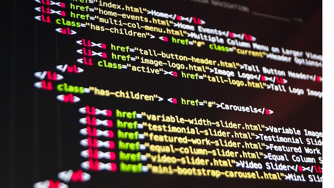 code on a screen
