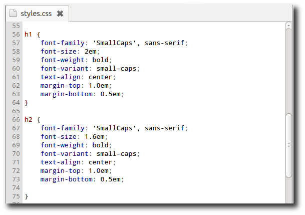 Cascading Stylesheet Example