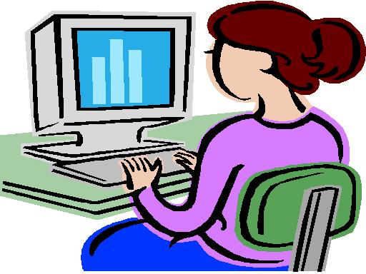 a girl on a computer