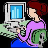 a girl on a computer