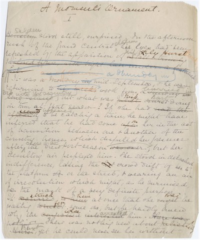 The House of Mirth manuscript