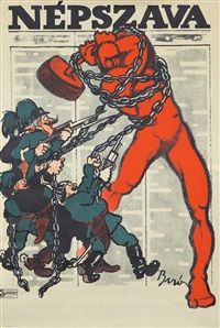 the red man on the cover of népszava