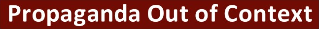 the logo for propaganda out of context