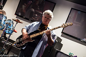 Joe Fitterer playing the bass guitar