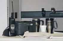 Radio and cups