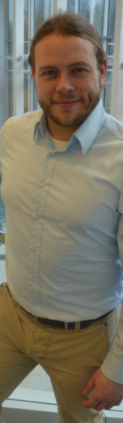 Michael in GMU's Engineering Building
