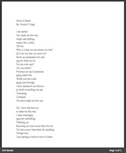 Never Is Better, poem written by Nicole K.