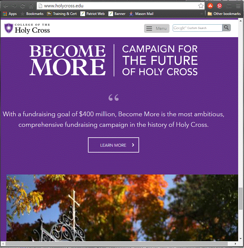 College of the Holy Cross Homepage