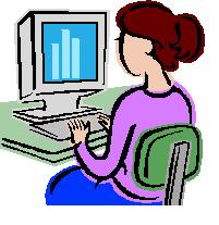 a girl on a computer