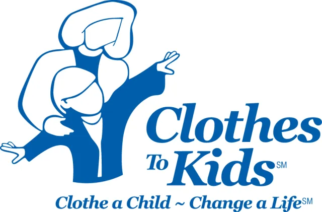 An image with a parent and kids which is used to help the viewer understand what and where they will be participating in for the clothing drive