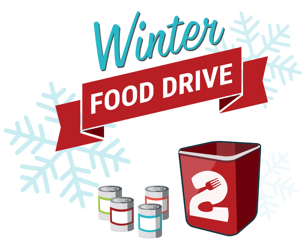 The image text that displays 'Winter Food Drive' which is used to show an interval of time in which people can donate their foods accordingly