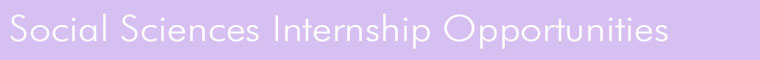 Social Sciences Internship Opportunities